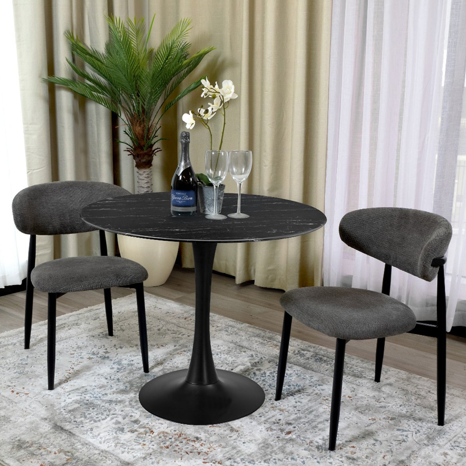 SPIN RND DIN TABLE 90DIAX75CM-DARK GRY
