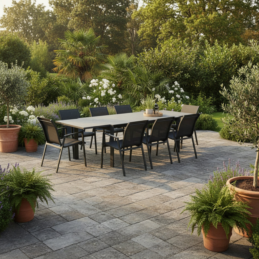 ICARIA OUTDOOR 13PC EXT DIN TABLE & CHAIRS-KIT