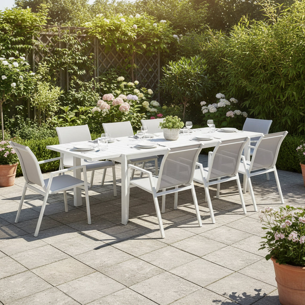 ICARIA OUTDOOR 13PC EXT DIN TABLE & CHAIRS-KIT