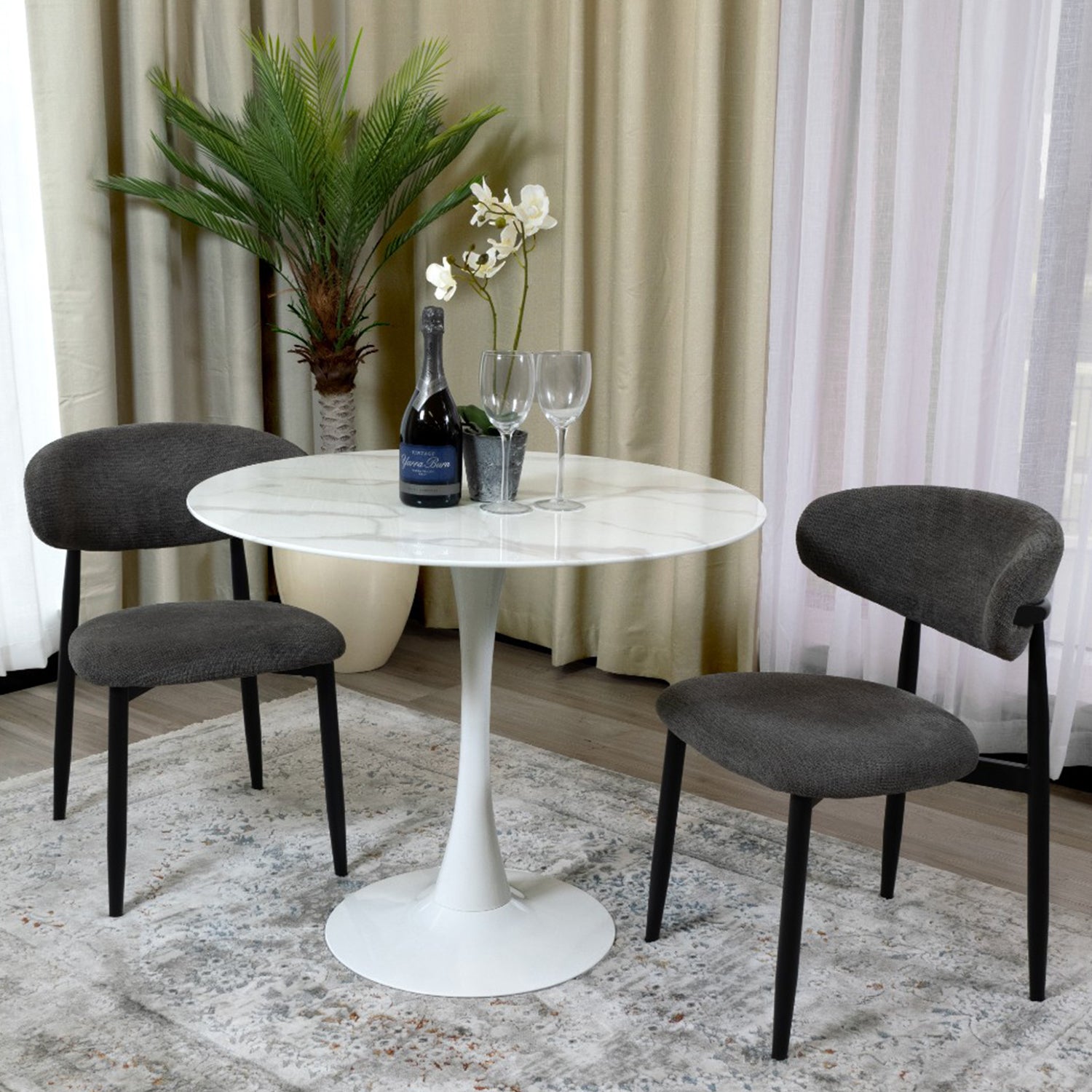 SPIN RND DIN TABLE 90DIAX75CM-WHITE