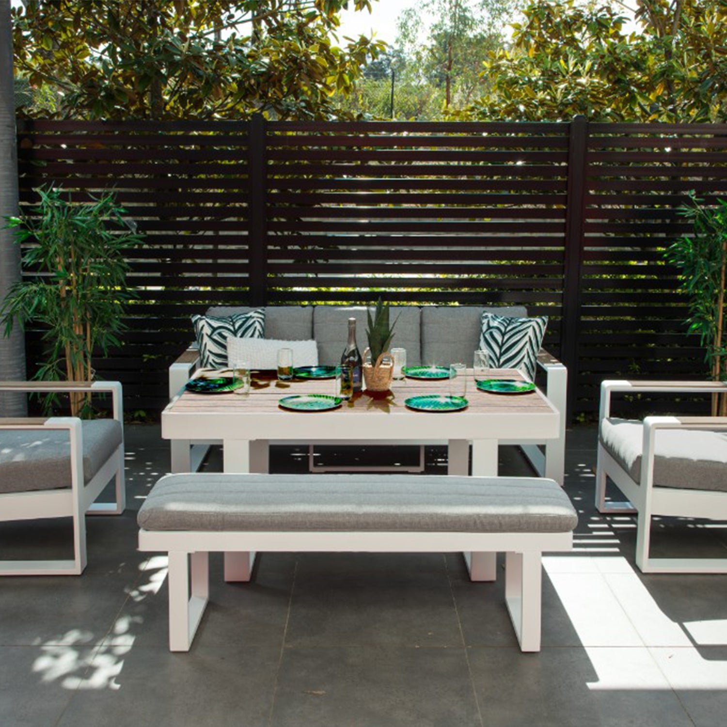 MADERIA OUTDOOR 5PC MID HEIGHT DINING SET