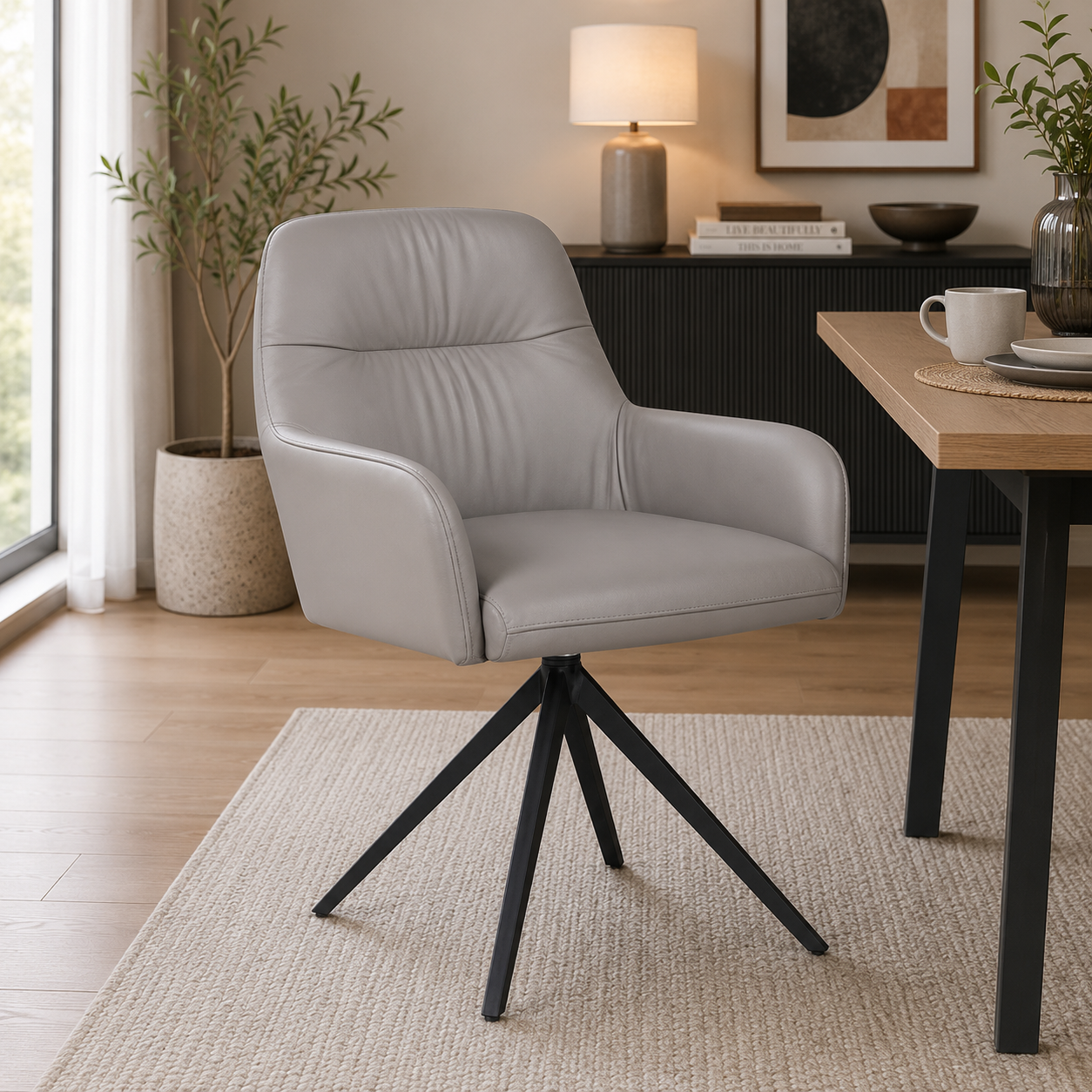 CALVIN LEATHER SWIVEL CHAIR