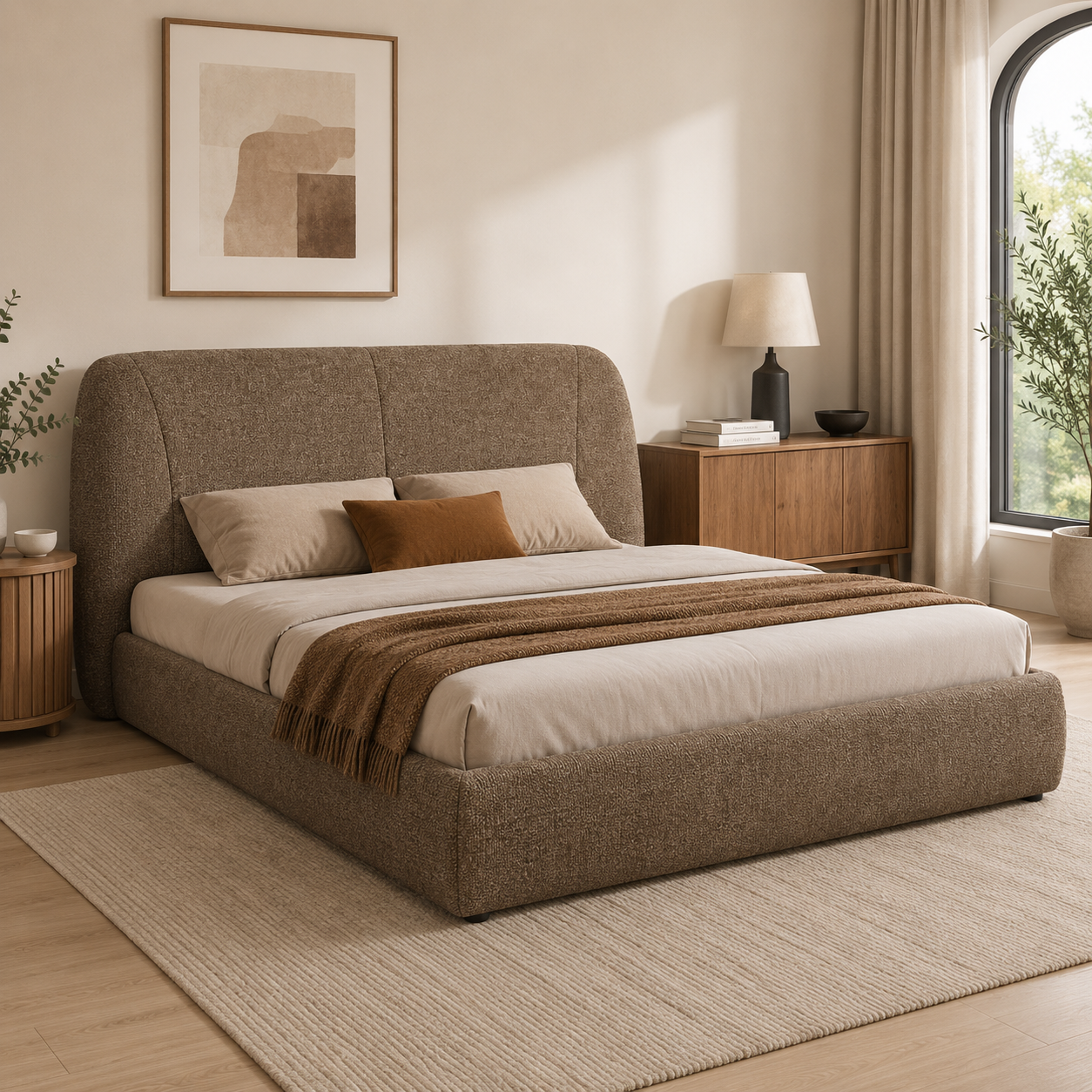 Elara Queen Bed - Cocoa