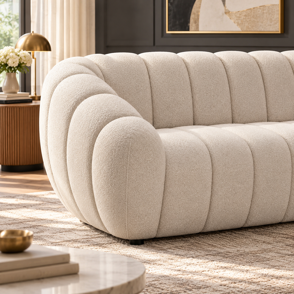 Kenya 3 Seater Sofa - Beige