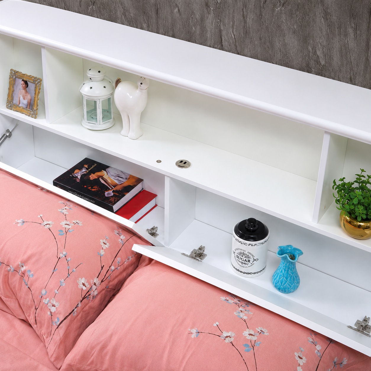 Dallas Ivory White bed with Front Lift
