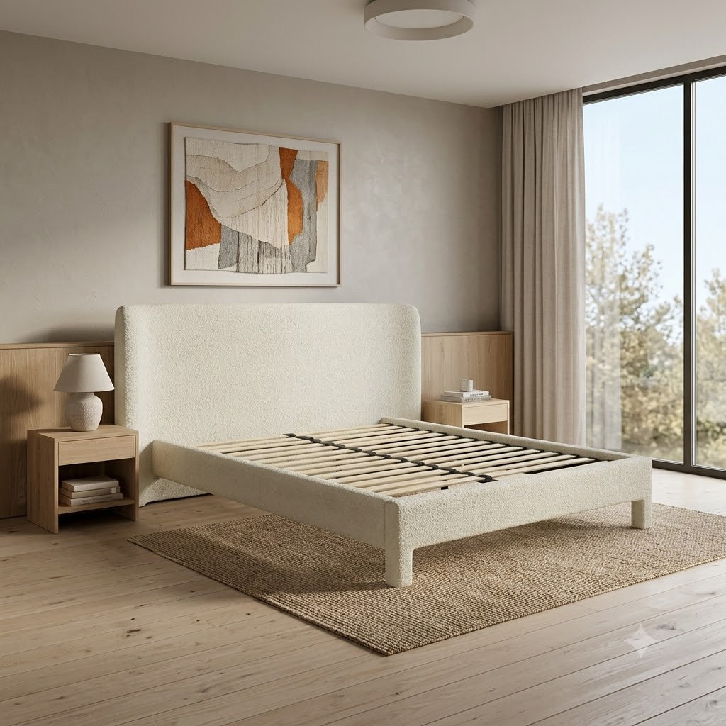 JENNA FAB QUEEN BED-OATMEAL