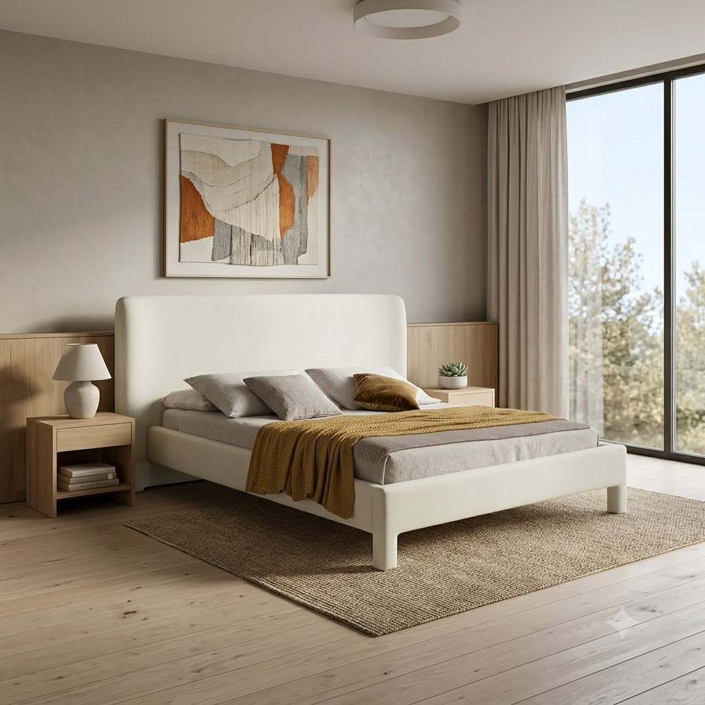 JENNA FAB QUEEN BED-OATMEAL