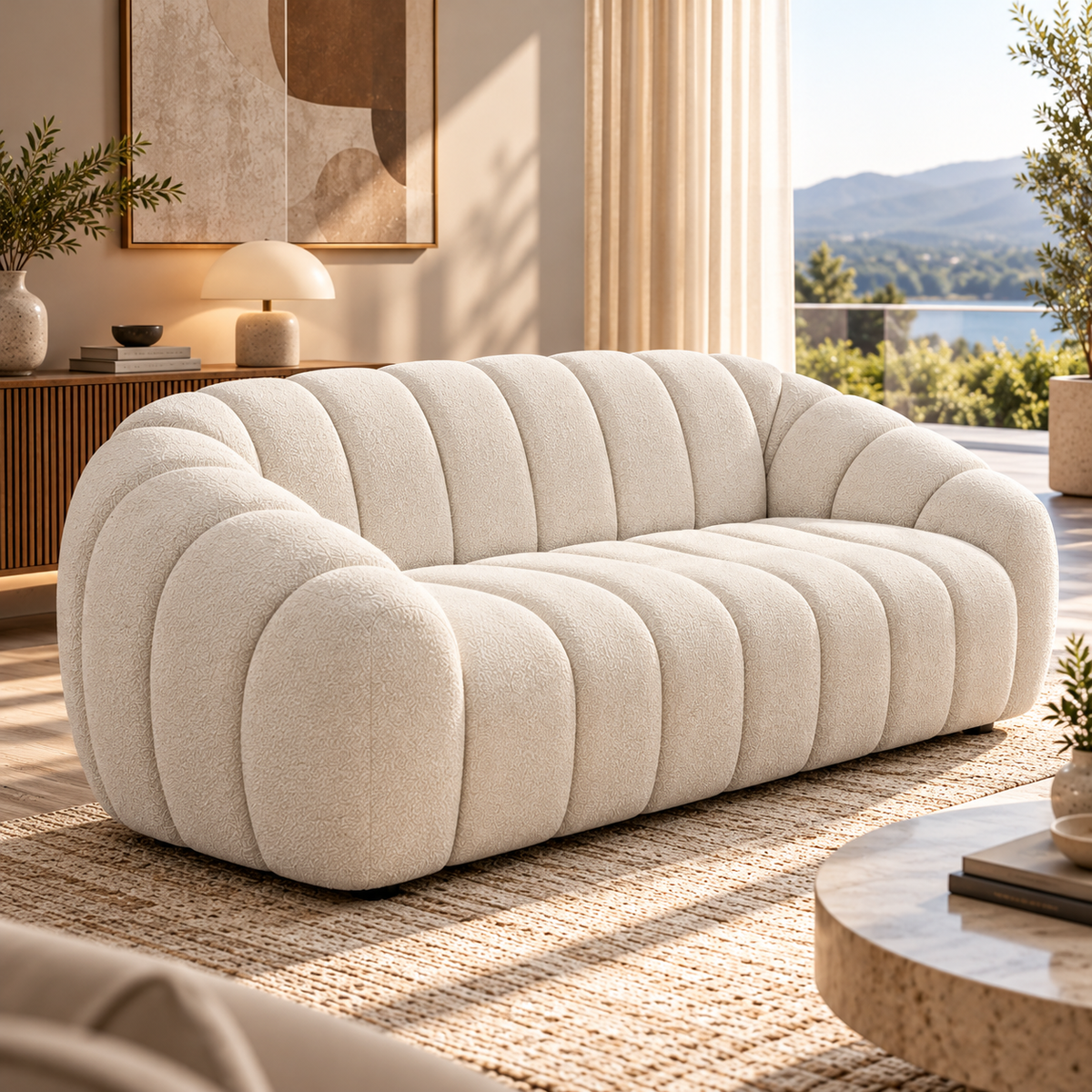 Kenya 3 Seater Sofa - Beige