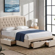 GATSBY FAB KING BED WITH 4 DRAWERS