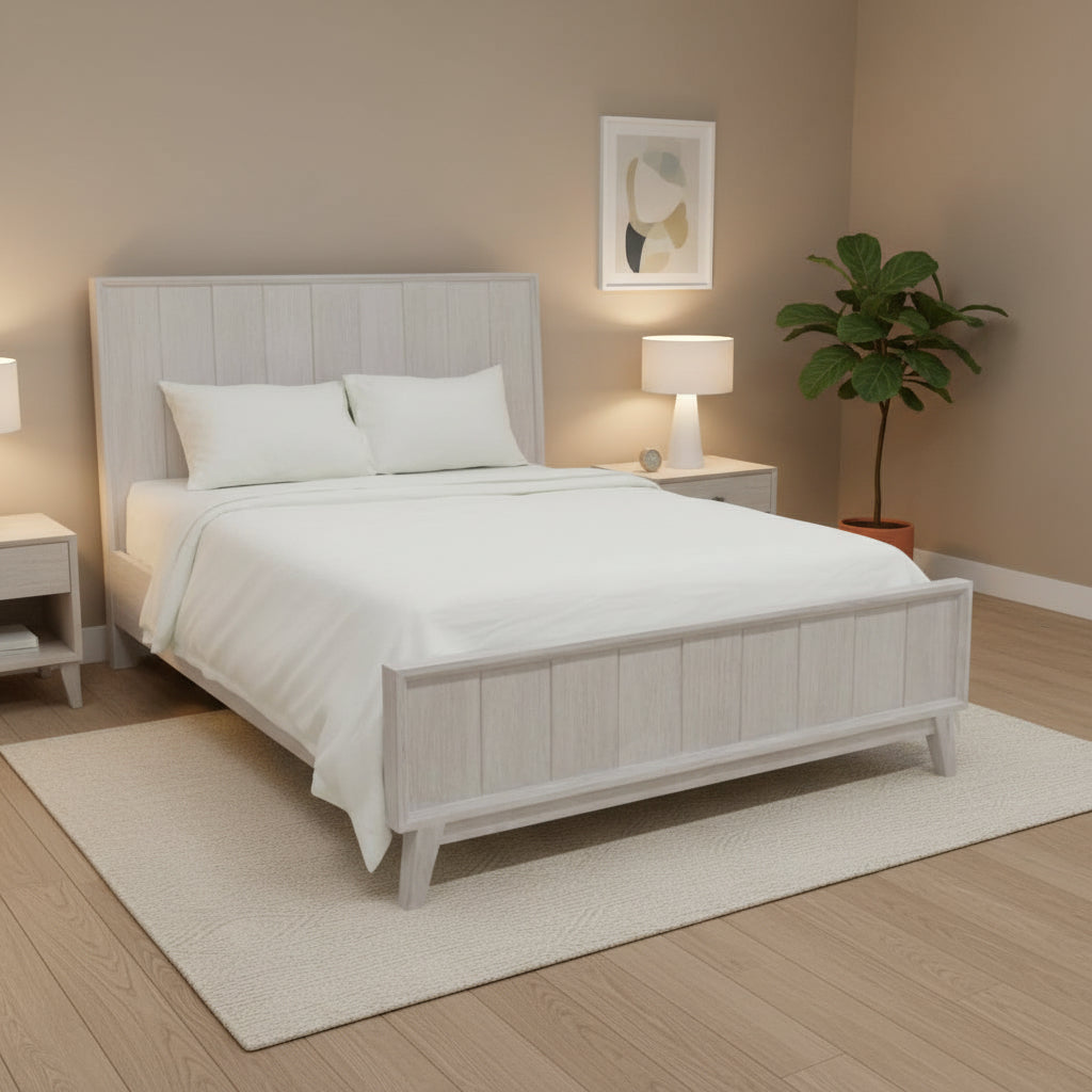 Aria Timber Bed-White Wash