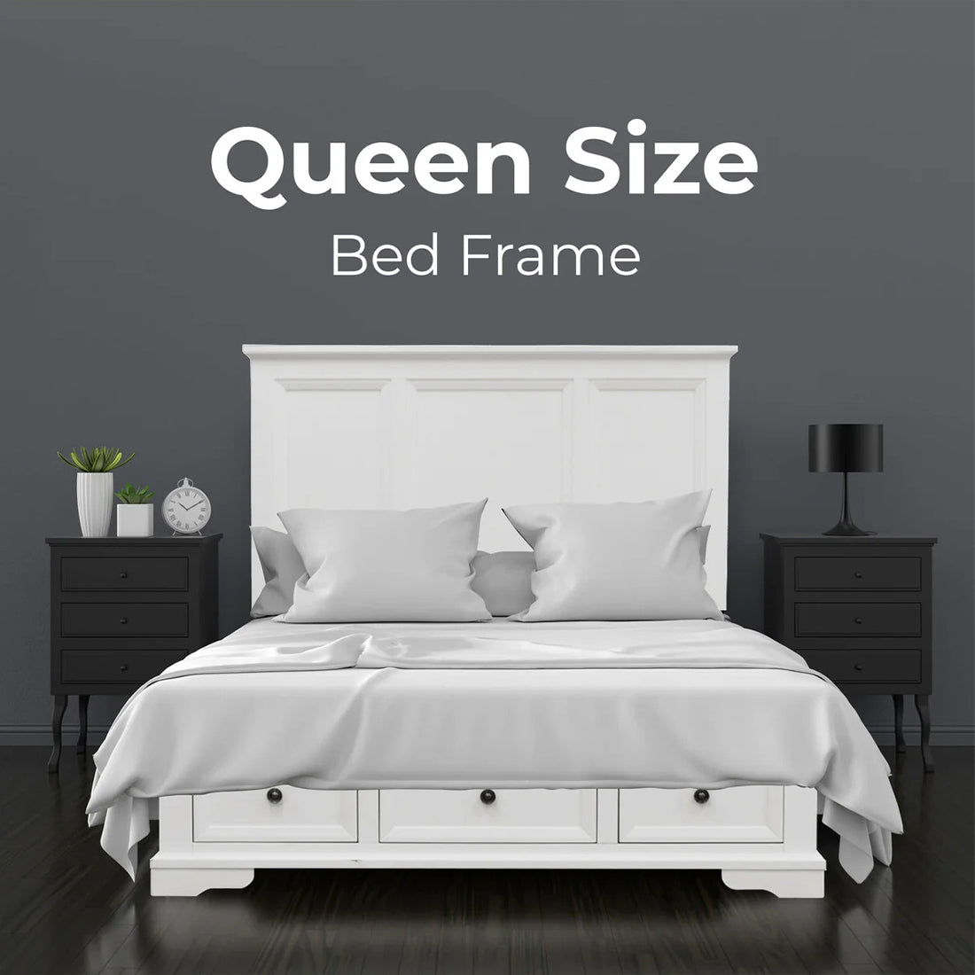 Siena 4PC bedroom Suite with Bedside and Tallboy