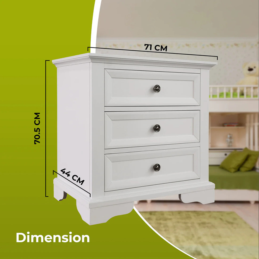 Siena 4PC bedroom Suite with Bedside and Tallboy