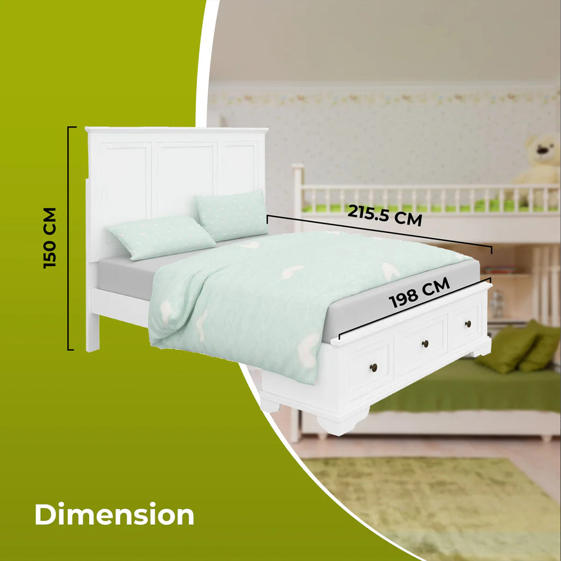 Siena 4PC bedroom Suite with Bedside and Tallboy