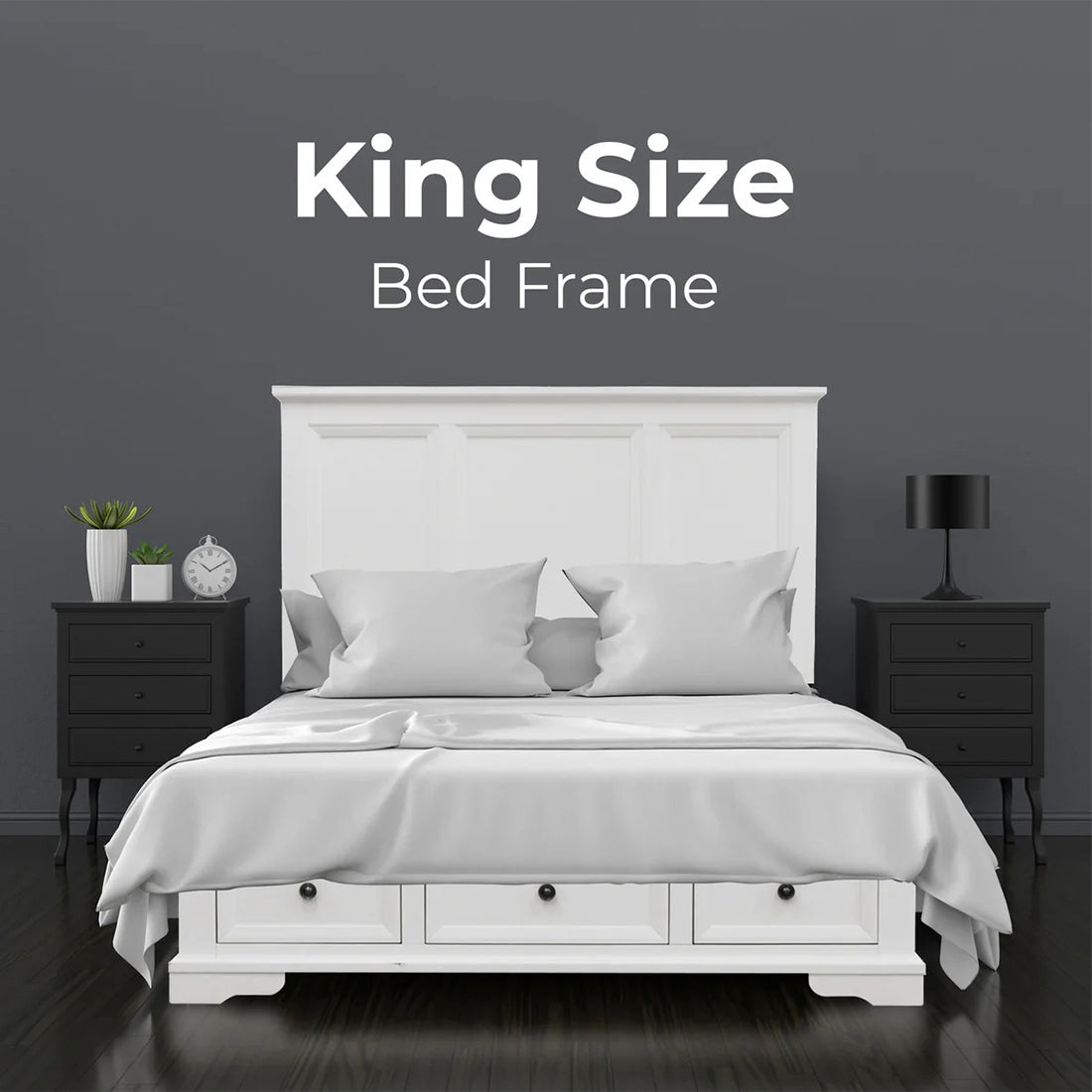 Siena 4PC bedroom Suite with Bedside and Tallboy