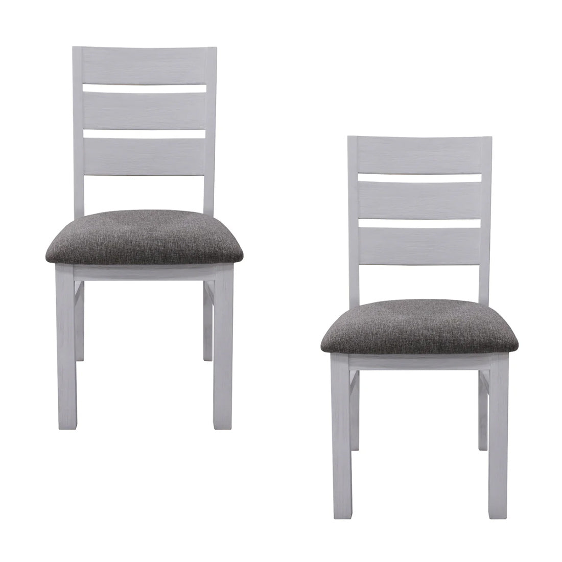 Horizon 2pc Set Dining Chair Solid Acacia Wood White Brush