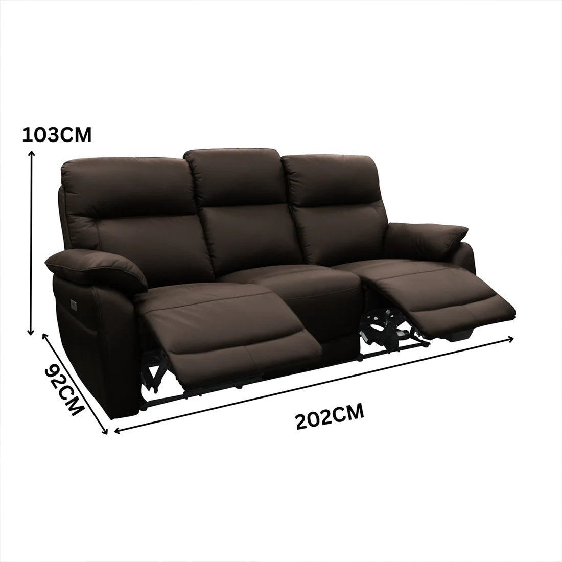 Aspire 3+1+1 Seater Electric Power Genuine Leather Recliner Sofa Lounge