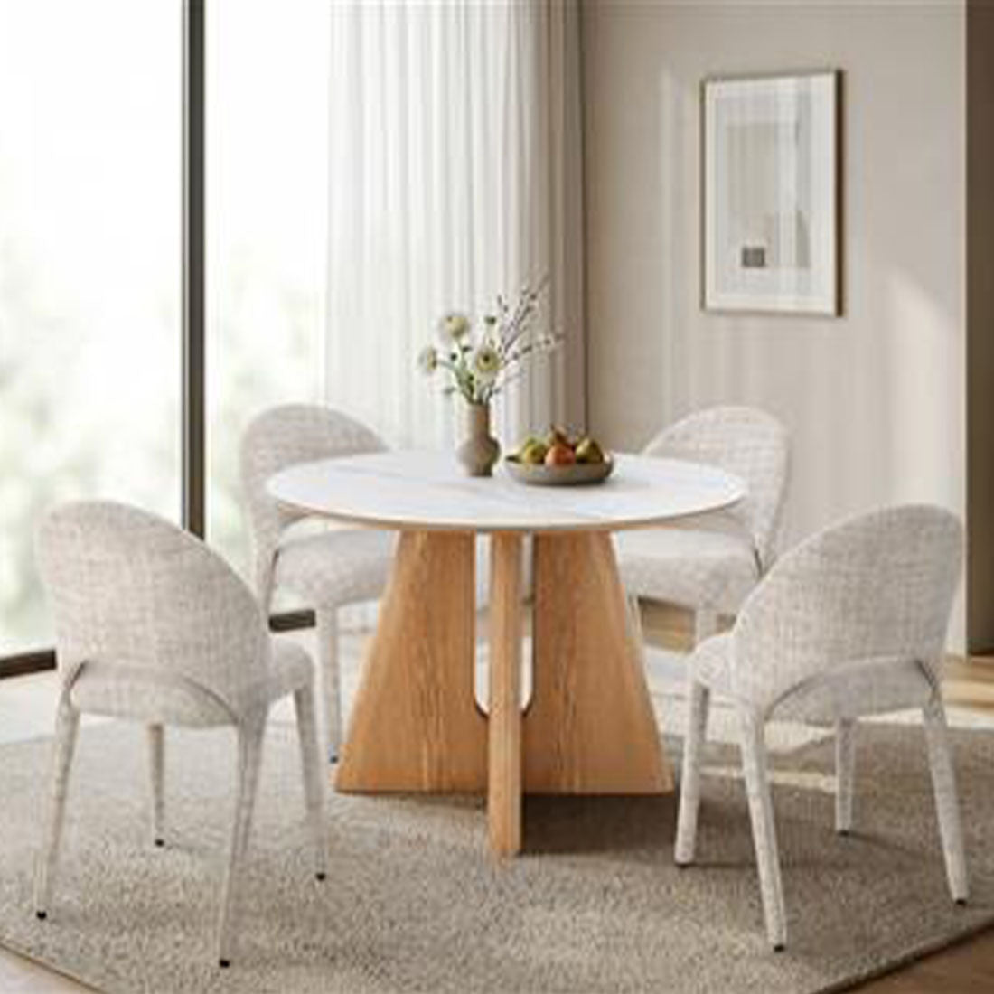 CYPRESS RND DIN TABLE WITH 4 Siri CHIARS
