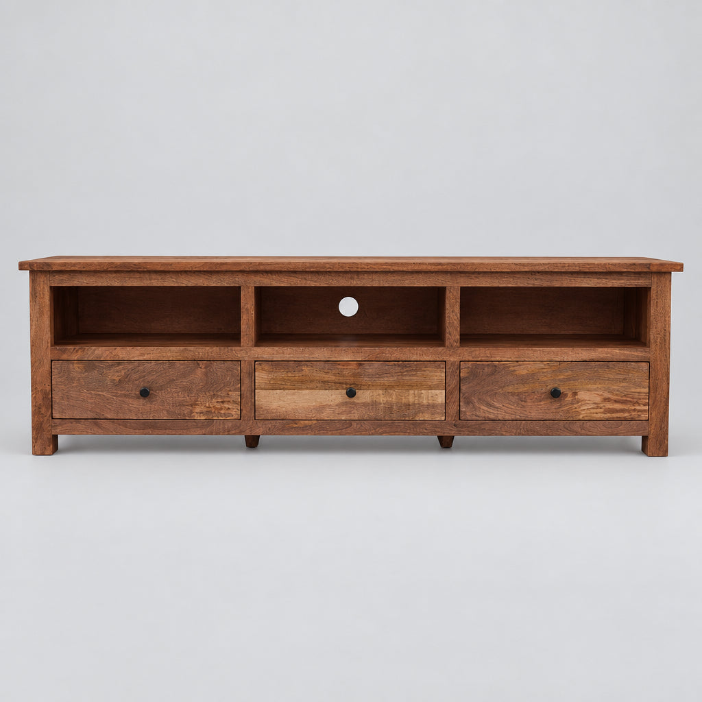 KENSINGTON PARQUETRY MKII TV UNIT 3 DRAWERS-OAK