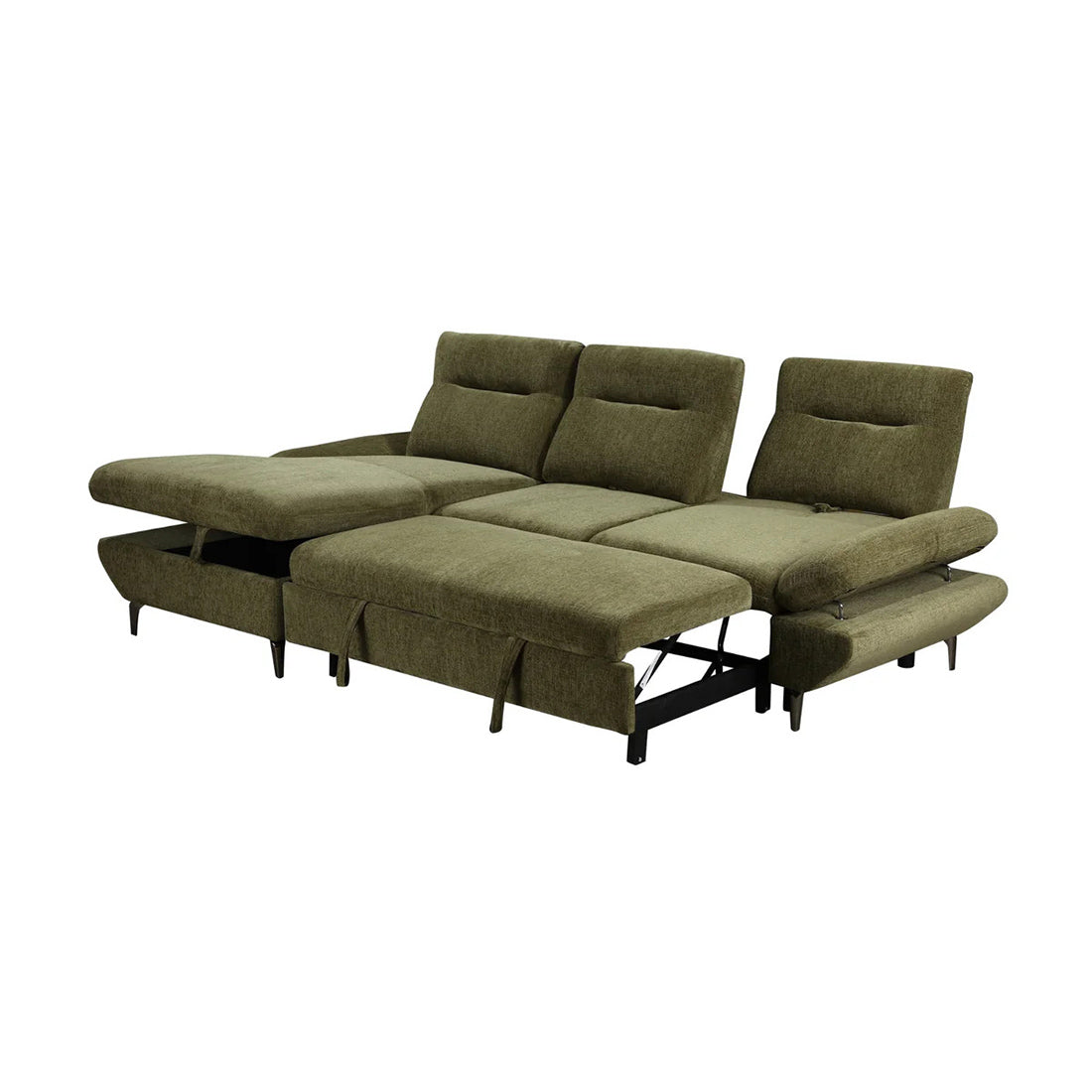 Cabana 2 Seater Fabric Sofa Bed LHF Storage Chaise