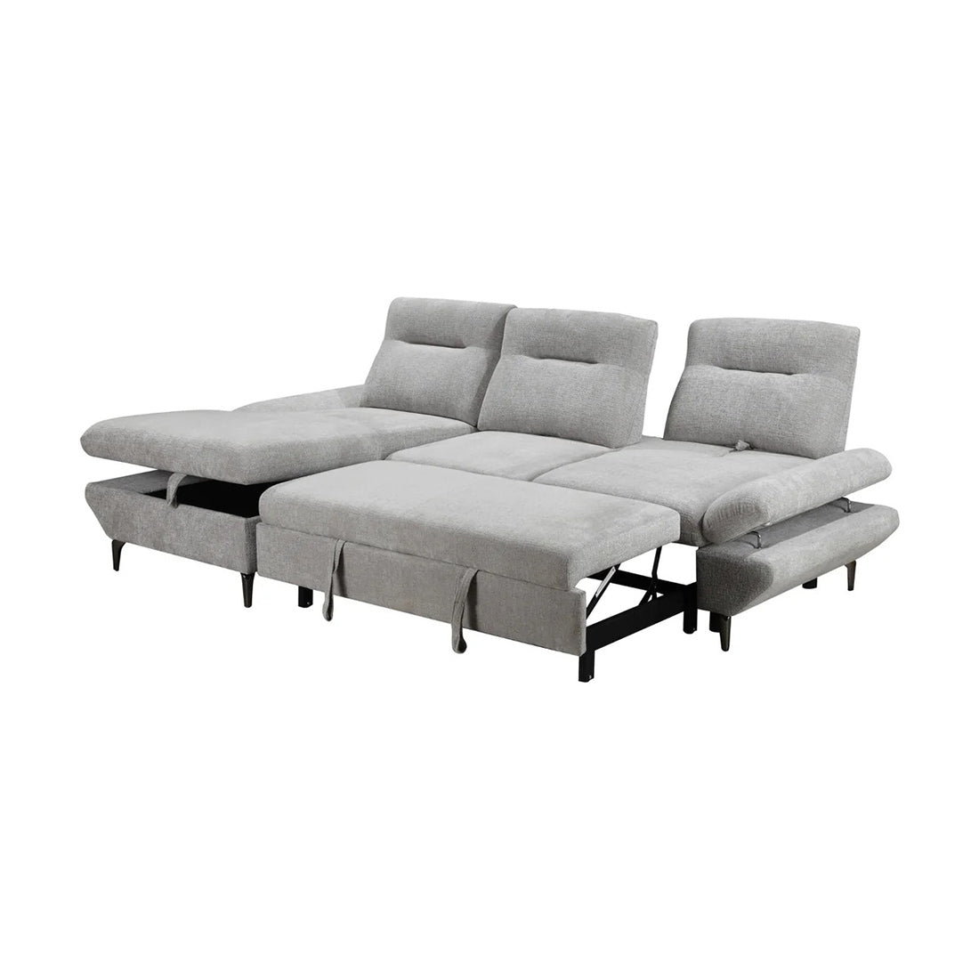 Cabana 2 Seater Fabric Sofa Bed LHF Storage Chaise