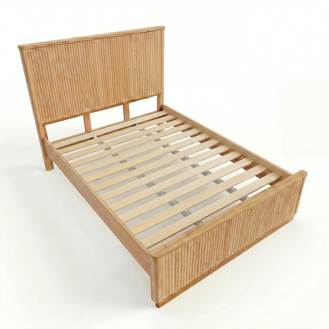 Avalon 4pc Queen Bedroom Set Bed Frame Tallboy Bedside Table Natural
