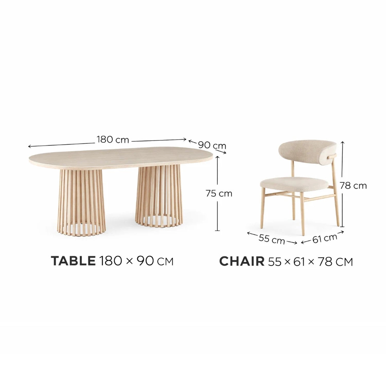 Sandra Range Dining Setting 180 cm