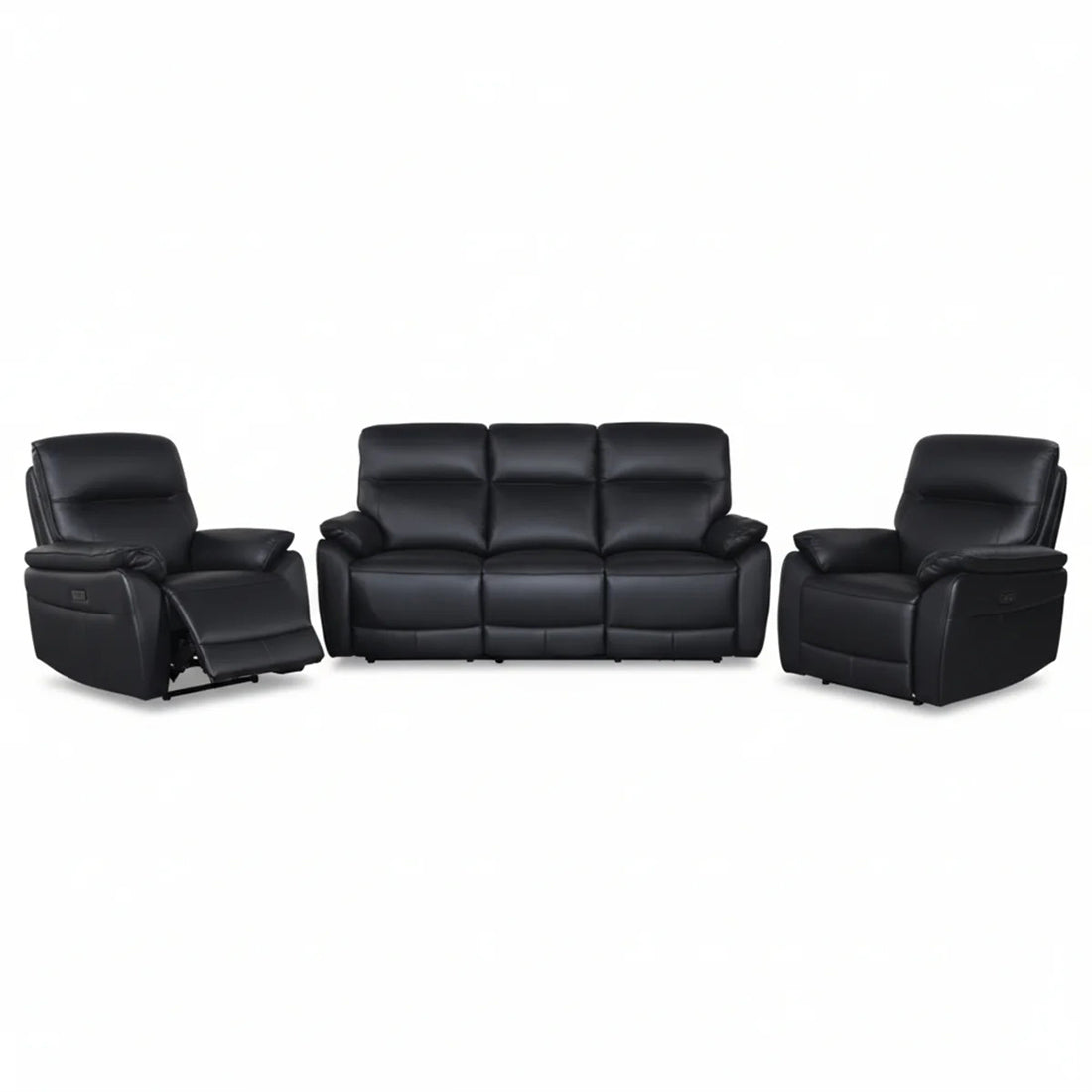 Aspire 3+1+1 Seater Electric Power Genuine Leather Recliner Sofa Lounge