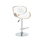 MONACO BAR CHAIR CHROME AND WALNUT WHITE