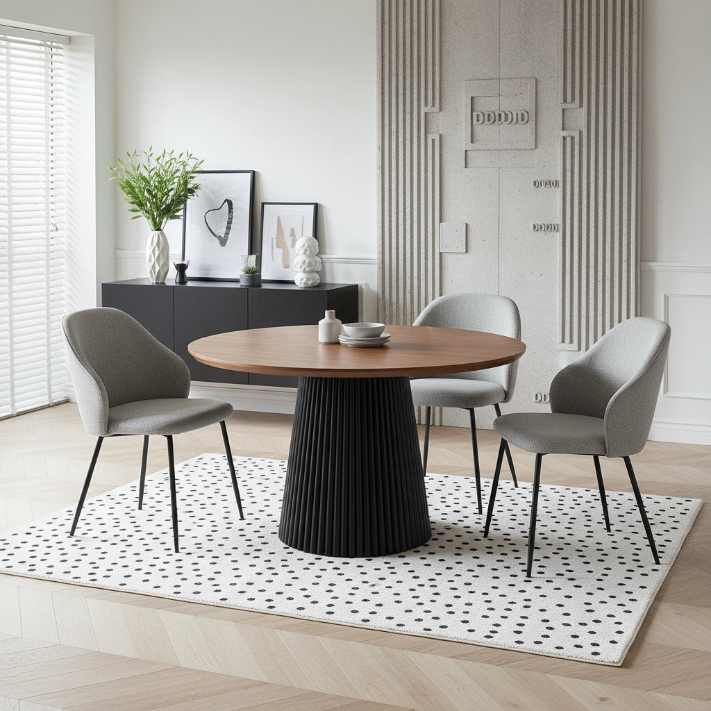 HUGO 5PC RND DIN TABLE AND CHAIRS KIT