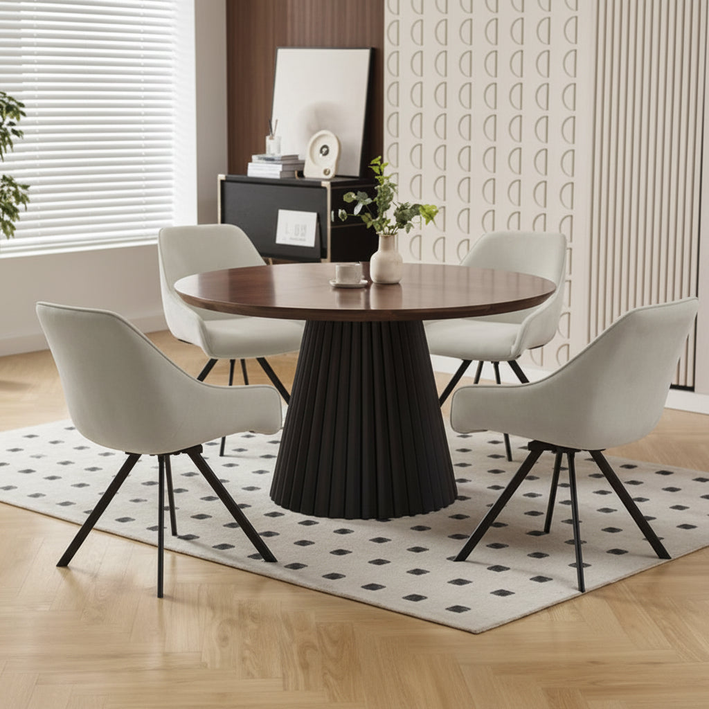 HUGO 5PC RND DIN TABLE AND CHAIRS KIT