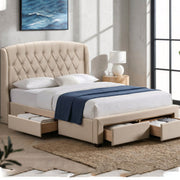 GATSBY FAB Queen BED WITH 4 DRAWERS