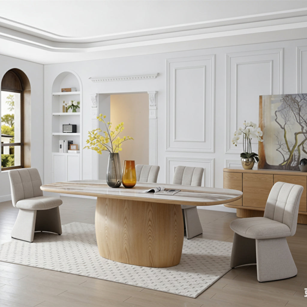 RAVELLE 7PC DINING SET 220CM TABLE WITH 6 CHAIRS