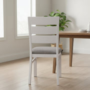 Horizon 2pc Set Dining Chair Solid Acacia Wood White Brush