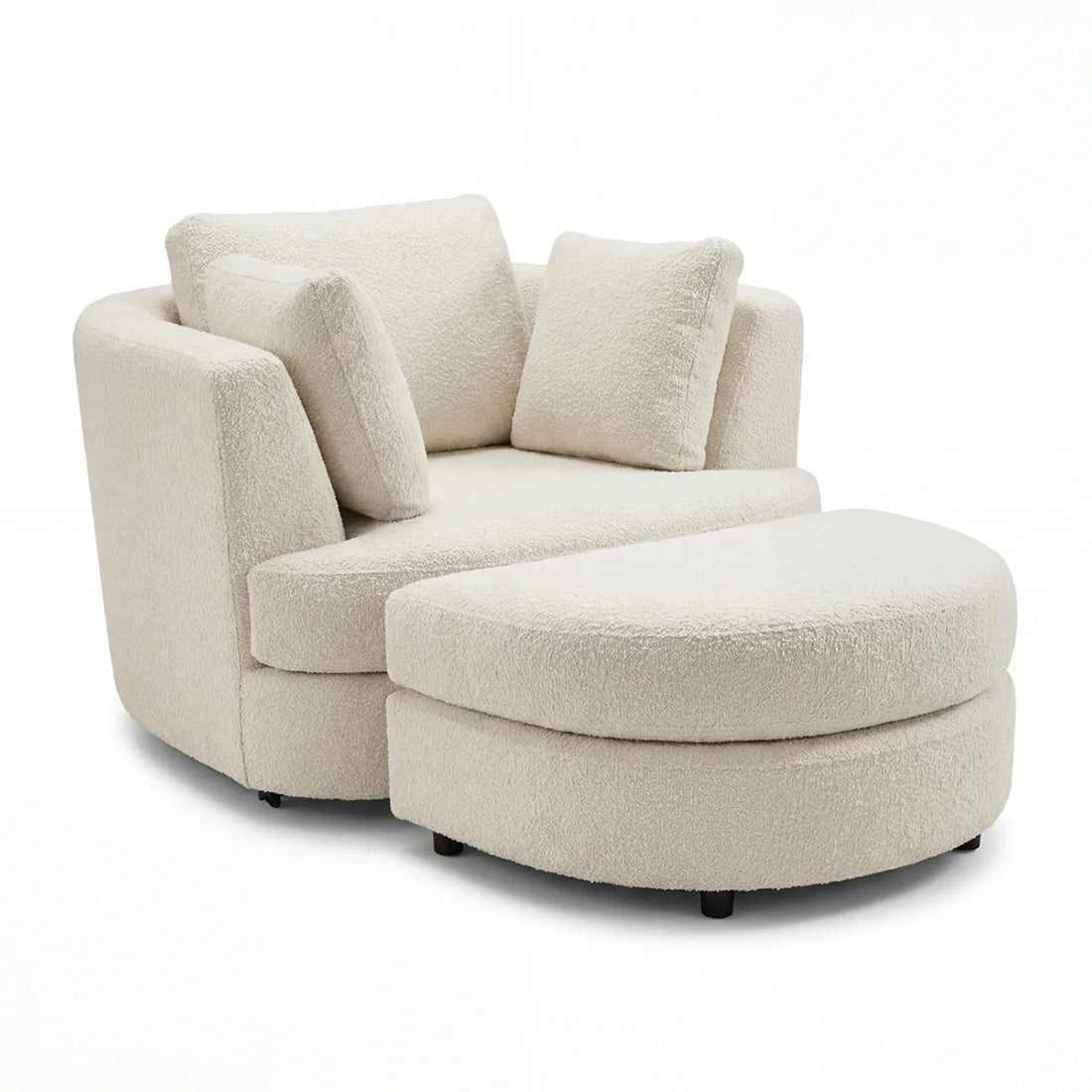 Oyster Swivel Chair with Ottoman