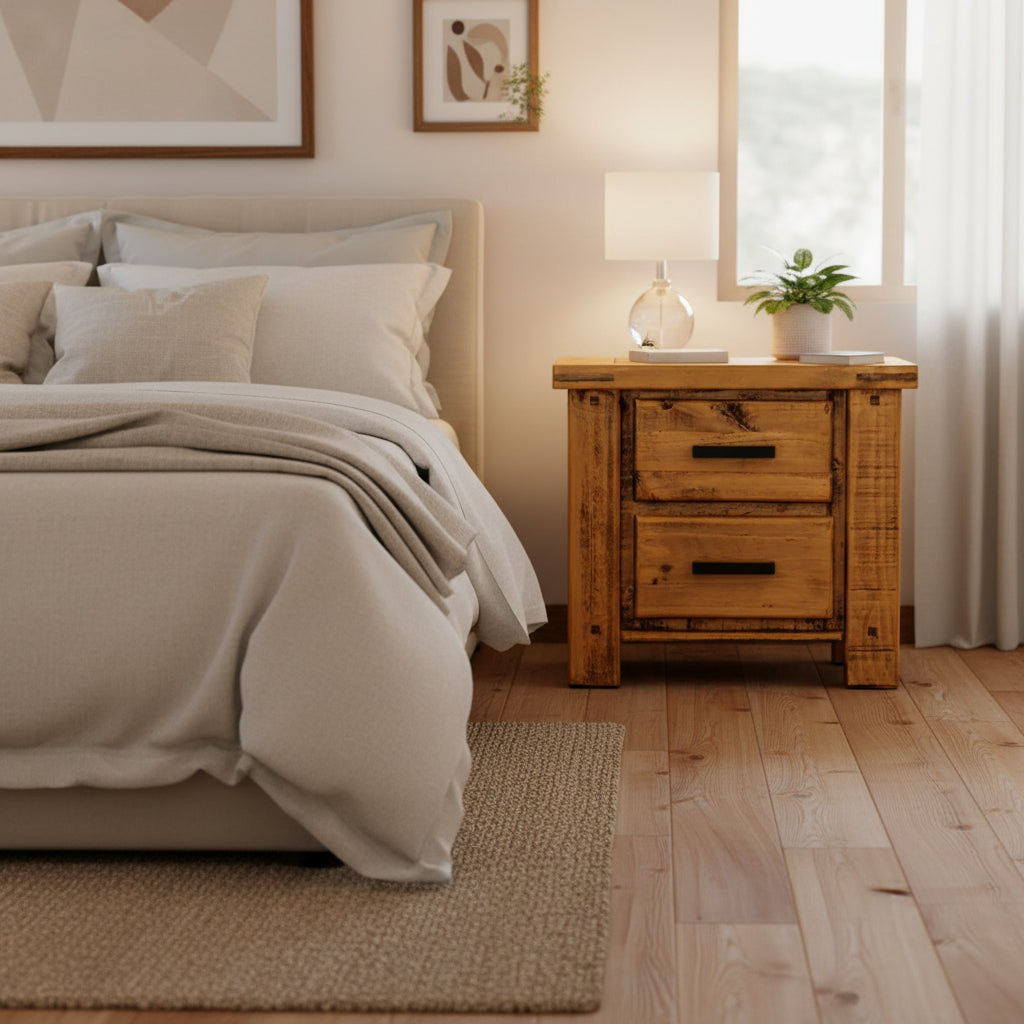Outback 2 Drawer Bedside - Oak