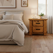Outback 2 Drawer Bedside - Oak