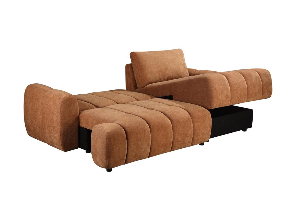 Parm Sofabed with RHF Chaise-Rust